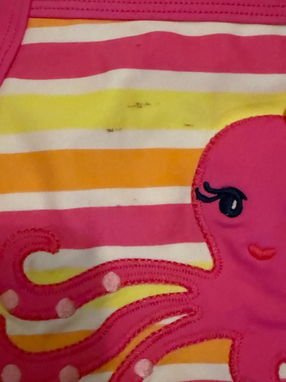 Gymboree Pink, Yellow & Orange Striped Octopus One-Piece Swimsuit